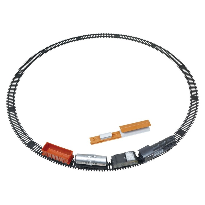 Set tren de jucarie, cale ferata, statie cu semnalizare, intrerupator muzica si lumini