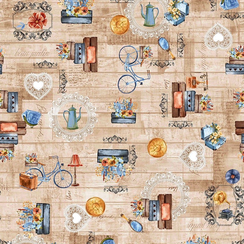 Fata de masa anti-pete Casa de bumbac, Leia, 280x140 cm, vintage, multicolor