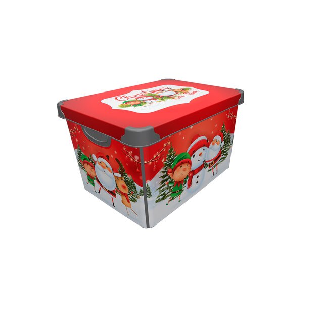 Cutie depozitare jucarii craciun RAKI 22lt 24x30x41cm SANTA CLAUS