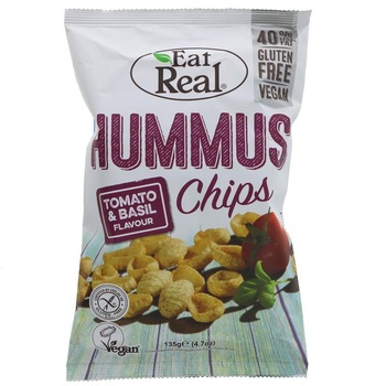 Chipsuri pentru humus cu aroma de rosii si busuioc 135 g - Eat Real Chipsuri pentru humus cu aroma de rosii si busuioc 135 g - Eat Real