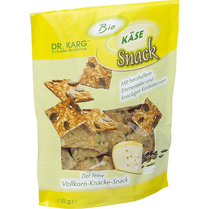 Crackers cu branza Emmental si seminte de dovleac ECO 110 g - Dr. Karg