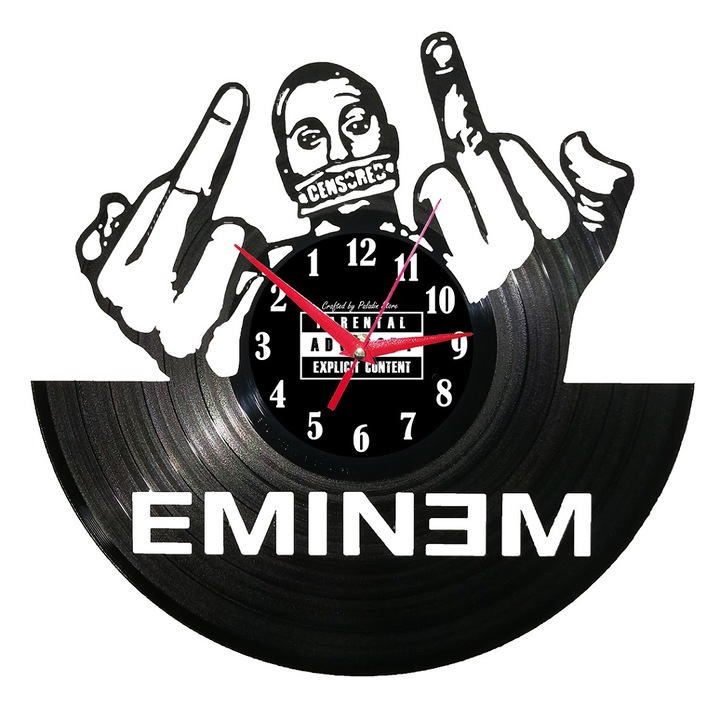 Стенен часовник винилов Eminem, с обратен механизъм