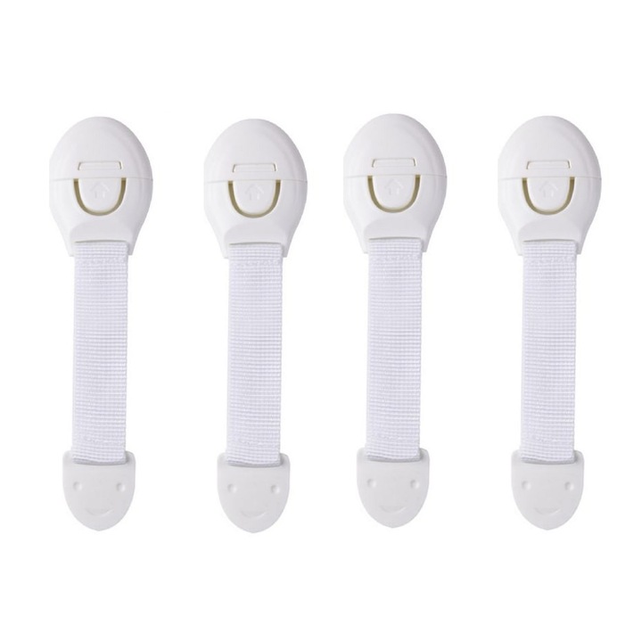 Set 4 protectii pentru usi de dulap, LRTM, Alb