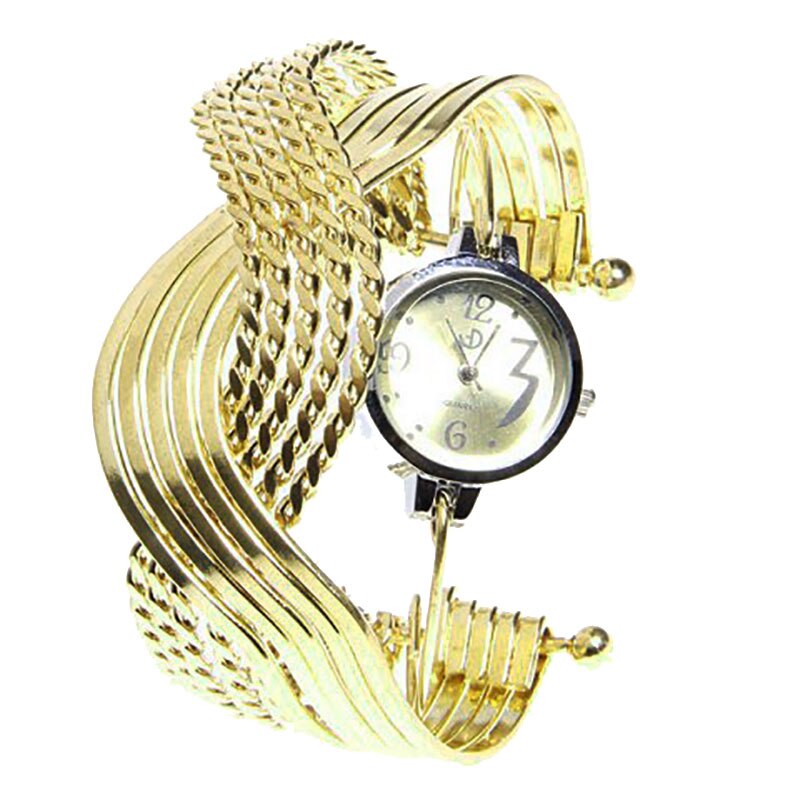 Ceas Geneva Dama Quartz Elegant Auriu, PN999118GD, curea din metal (bangle), afisaj Analog