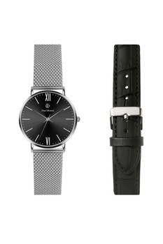 Paul McNeal, Ceas cu curele intersanjabile, Argintiu/Negru Paul McNeal, Ceas cu curele intersanjabile, Argintiu/Negru