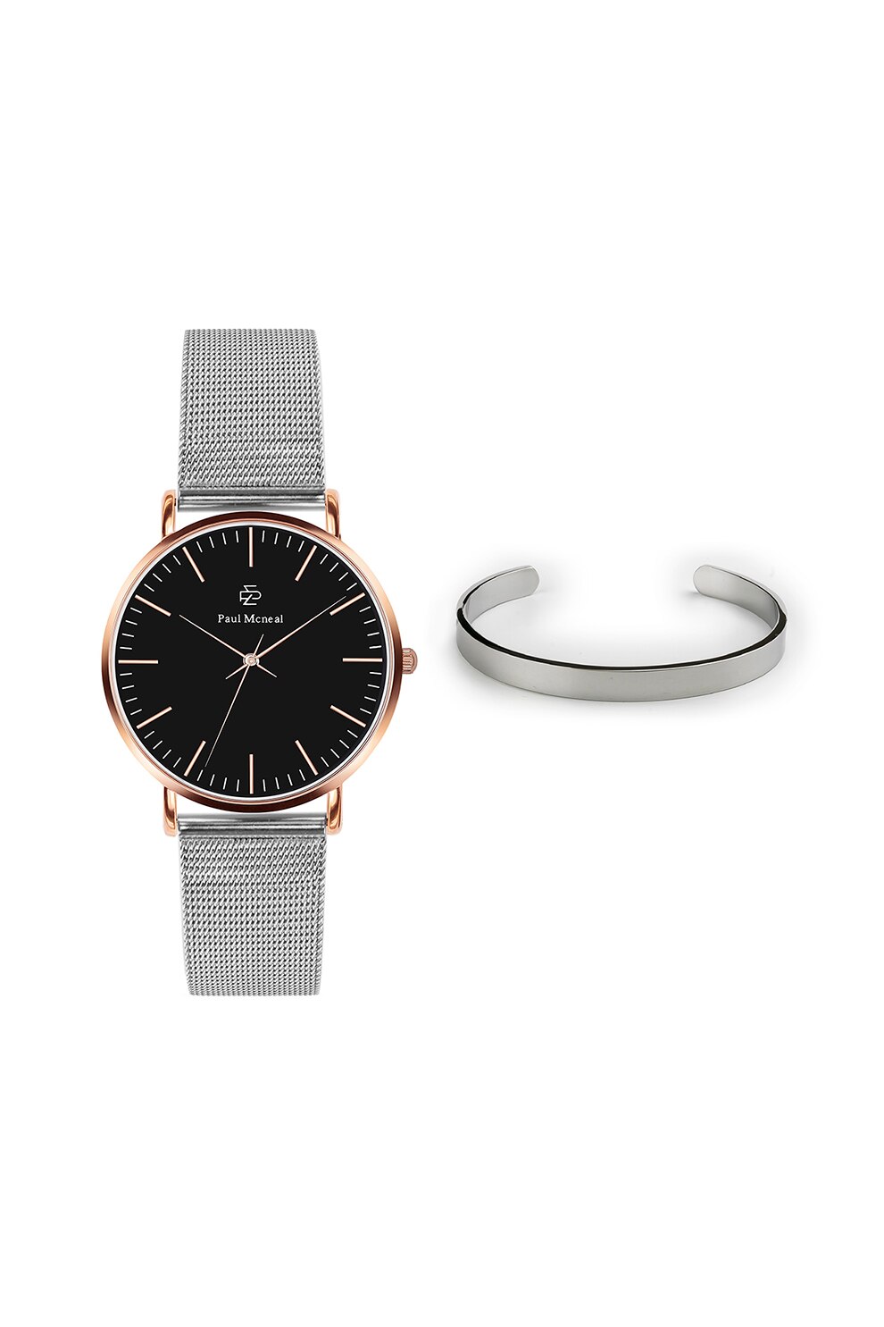 Paul McNeal, Set de ceas si bratara rigida, Argintiu