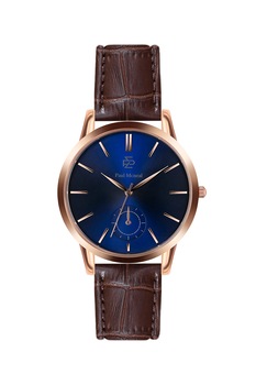 Paul McNeal, Ceas analog cu o curea din piele, Maro inchis Paul McNeal, Ceas analog cu o curea din piele, Maro inchis