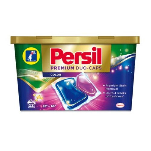 Deteregent rufe capsule Persil Duo Caps Color Premium, 4 saptamani de prospetime, 12 spalari
