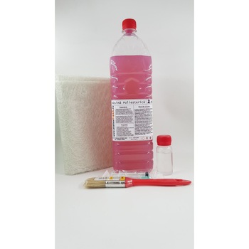 Kit Rasina poliesterica si Fibra de sticla pachet complet 2 kg pentru reparatii auto, moto , ambarcatiuni LARGE KIT Kit Rasina poliesterica si Fibra de sticla pachet complet 2 kg pentru reparatii auto, moto , ambarcatiuni LARGE KIT