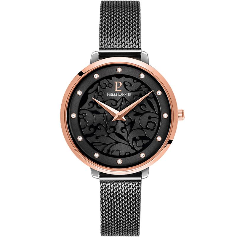 Ceas dama Pierre Lannier 045L988 Quartz Negru, Rose gold