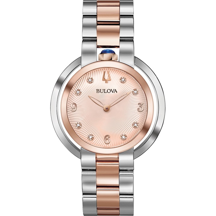 Ceas dama Bulova 98P174 Quartz Argintiu, Rose gold