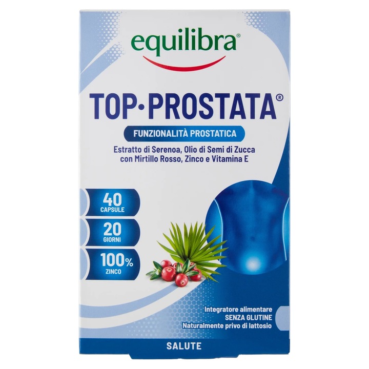 Supliment alimentar, Pentru Prostata, TOP PROSTATA, 40 Capsule, Equilibra