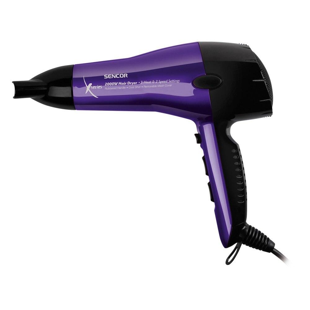 Uscator de par Sencor SHD6600V, 2000W, 2 viteze, Violet/Negru