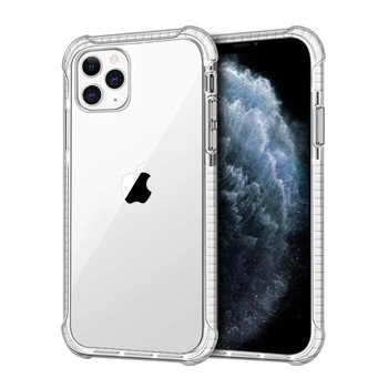 Husa pentru iPhone 12 PRO MAX, Hybrid Antisoc, carcasa spate PC transparenta cu Bumper, Alb Husa pentru iPhone 12 PRO MAX, Hybrid Antisoc, carcasa spate PC transparenta cu Bumper, Alb