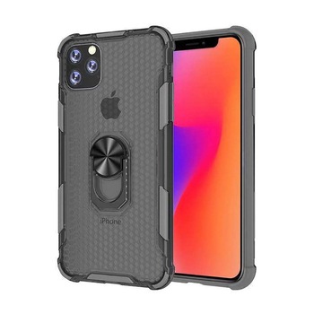 Husa pentru IPhone 12 / 12 PRO, Hybrid Antisoc, carcasa cu bumper, inel rotativ 360 si Kickstand, Negru Husa pentru IPhone 12 / 12 PRO, Hybrid Antisoc, carcasa cu bumper, inel rotativ 360 si Kickstand, Negru