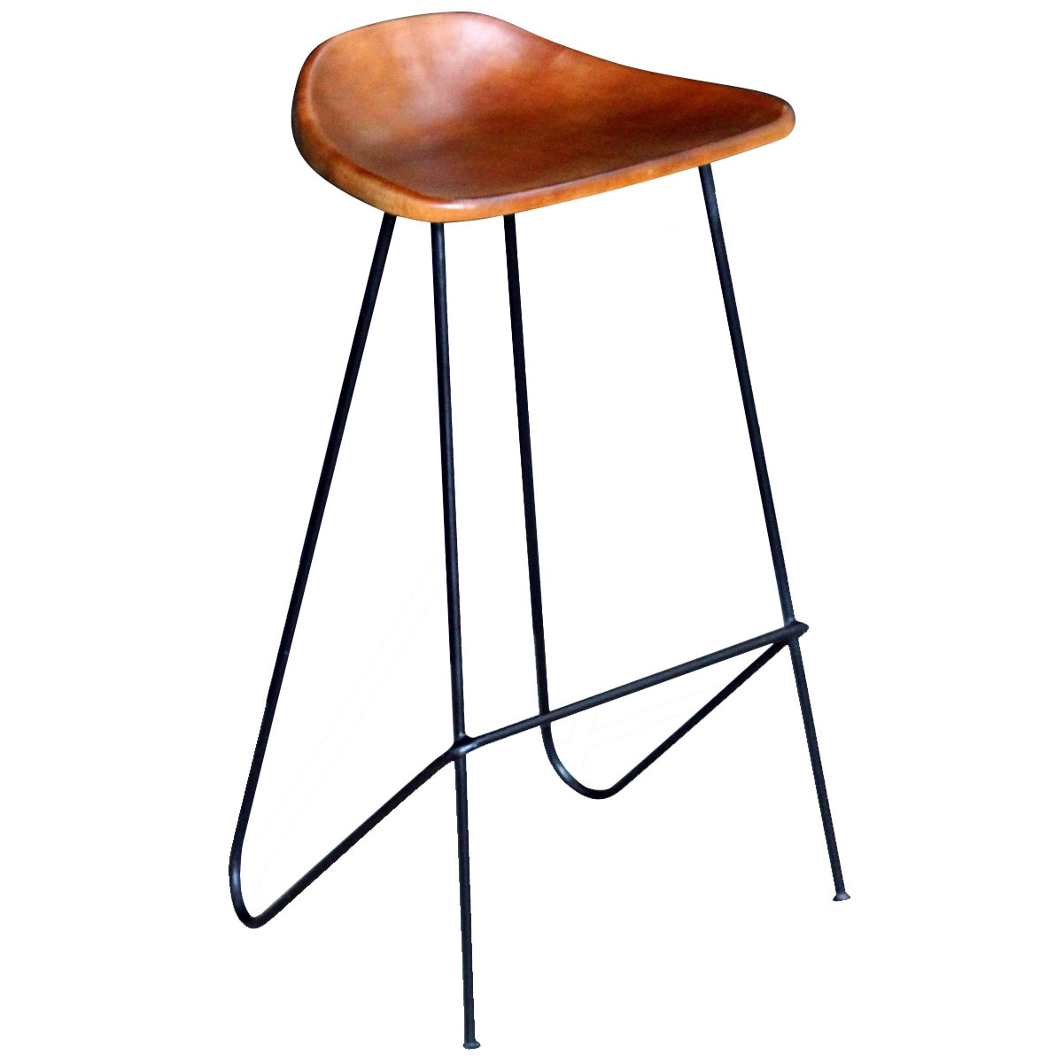 Set de 2 scaune de bar, sezut tapitat cu piele naturala, vidaXL , Maro, 42 x 45 x 86 cm