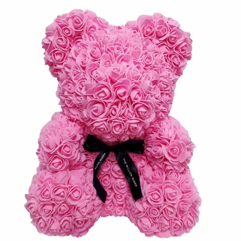 Urs floral roz cu coronita, ursulet decorat manual cu trandafiri de spuma, Teddy Bear 40 cm, cutie decorativa inclusa, HandMade by Urban Trends ® Urs floral roz cu coronita, ursulet decorat manual cu trandafiri de spuma, Teddy Bear 40 cm, cutie decorativa inclusa, HandMade by Urban Trends ®