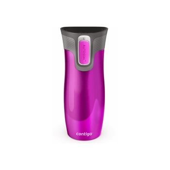 Cana Termos Inox cu Pereti Dubli Raspberry/Roz Zmeura - West Loop 2.0, 470 ml, Contigo Cana Termos Inox cu Pereti Dubli Raspberry/Roz Zmeura - West Loop 2.0, 470 ml, Contigo