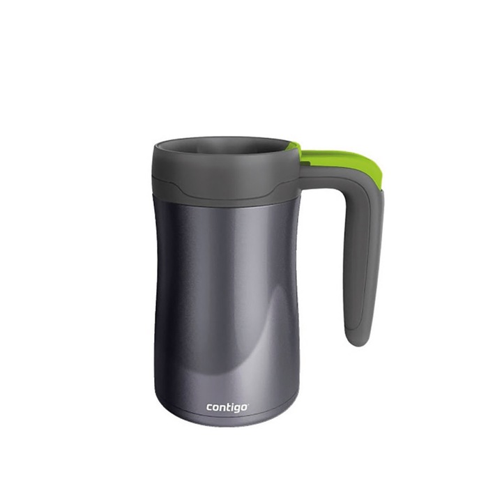 Cana Termos cu Maner Otel Inoxidabil Gunmetal/Argintiu - Fulton, 360 ml, Contigo