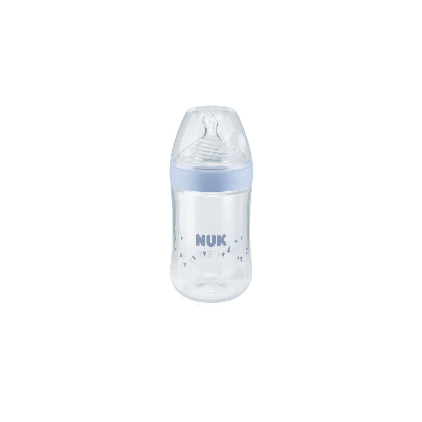 Biberon Nuk, Nature sense, 6-18 luni, 260ml, albastru