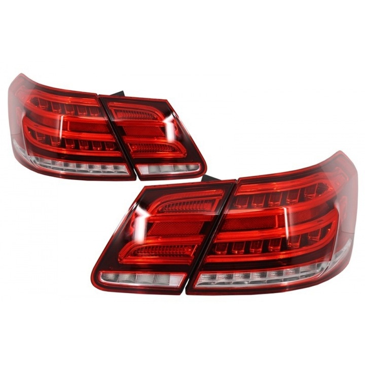Stopuri LED compatibil cu Mercedes E-Class W212 2009-2013 Facelift Design Rosu Clar