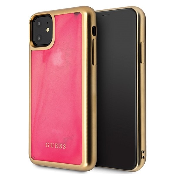 Husa iPhone 11 Pro Max Guess Glow Dark Sand Matte Roz