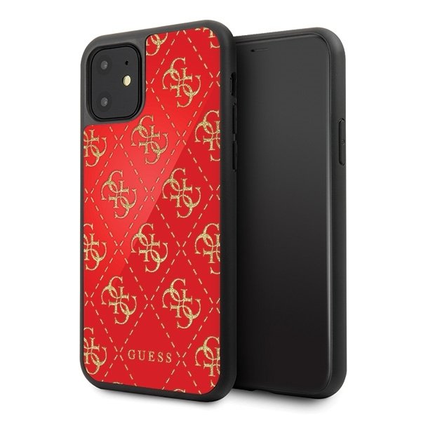 Husa iPhone 11 Guess Double Layer Glitter Rosie