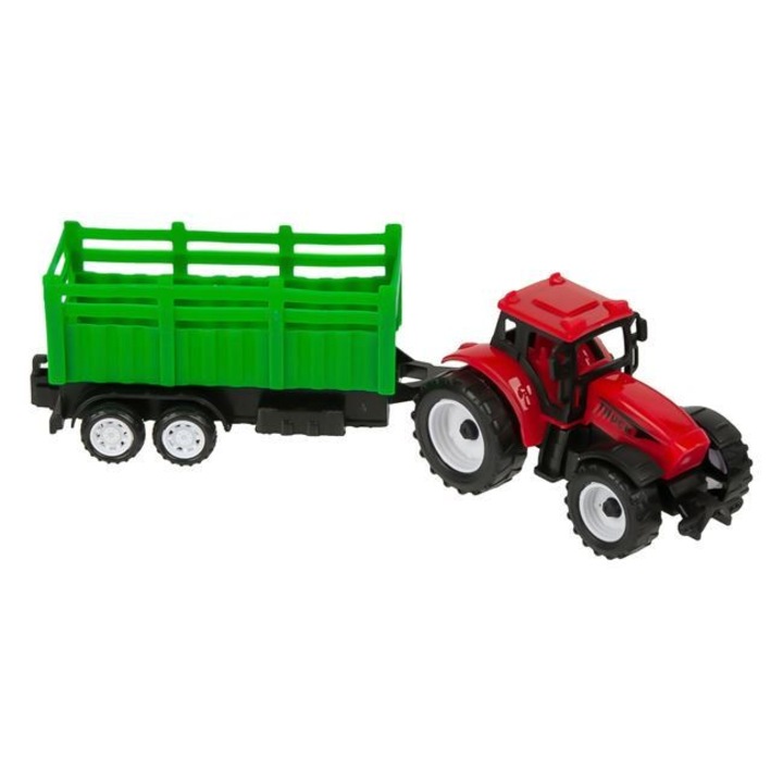 Piros kis traktor zöld pótkocsival gyerekeknek + 3 év, ATS