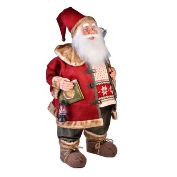 Decoratiune Mos Craciun ART cu felinar si carte cu povesti in mana ,dimensiune 81 cm,culoare rosu Decoratiune Mos Craciun ART cu felinar si carte cu povesti in mana ,dimensiune 81 cm,culoare rosu