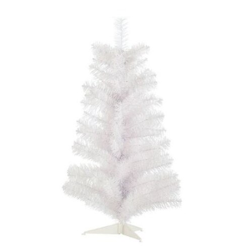 Brad artificial de Craciun ART, culoare ALB, , dimensiune 120 cm cu suport din plastic