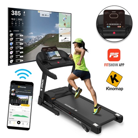 Banda de alergat electrica Orion Sprint C3, viteza 14 km/h, motor 2.5 cp, inclinare automata, greutate suportata 130kg, pliabila