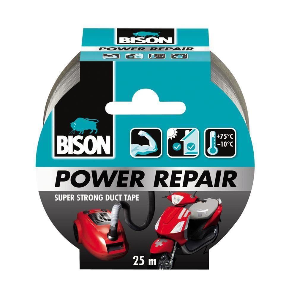 Banda adeziva texturata, Bison Power Repair, 50mmx25m, gri