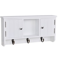 Dulap pentru chei, de perete, vidaXL, MDF, Alb, 40 x 8.5 x 20 cm