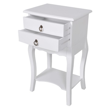Noptiera cu 2 sertare, vidaXL, Lemn de pin, Alb, 40 x 30 x 68 cm Noptiera cu 2 sertare, vidaXL, Lemn de pin, Alb, 40 x 30 x 68 cm