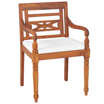 Set 2 scaune gradina/terasa/balcon, cu perne, vidaXL, Lemn tec, Maro, 55 x 51.5 x 84 cm Set 2 scaune gradina/terasa/balcon, cu perne, vidaXL, Lemn tec, Maro, 55 x 51.5 x 84 cm