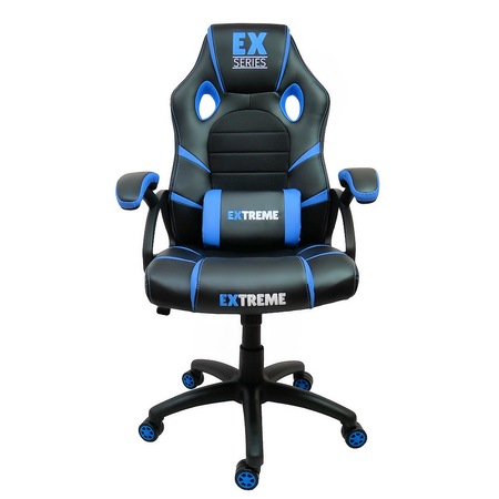 Scaun gaming, Model Ex Series, Zenga, Negru/Albastru Deschis