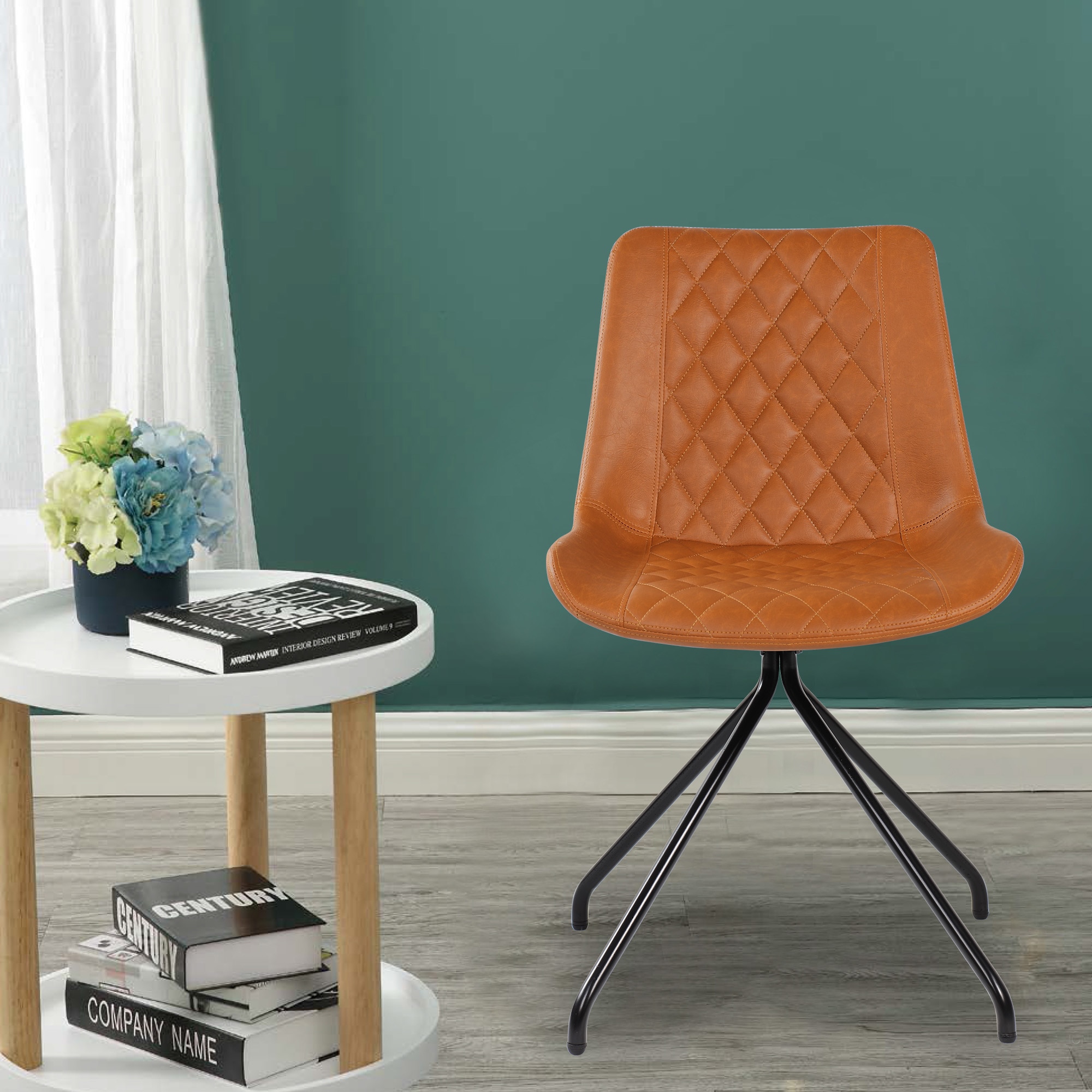 Scaun dining Kring Camus, PU, Maro caramel