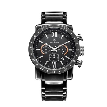 Ceas MEGIR Barbatesc Quartz Sport Negru, PN999814NU, curea din metal (zale), afisaj Analog Ceas MEGIR Barbatesc Quartz Sport Negru, PN999814NU, curea din metal (zale), afisaj Analog