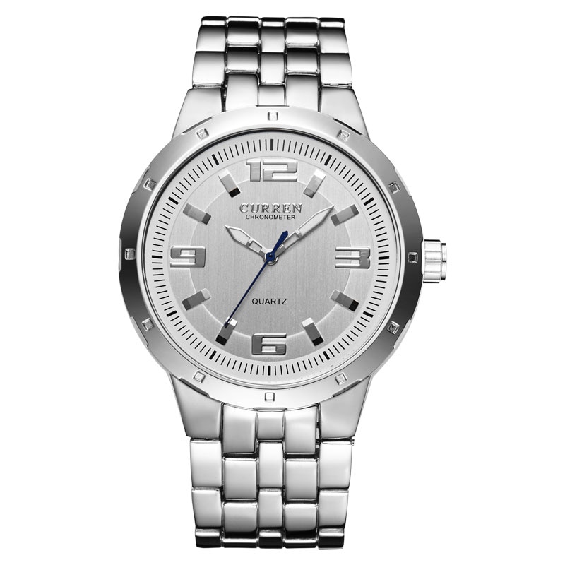 Ceas Cuartz Curren Silver Inlaid Alb 995965