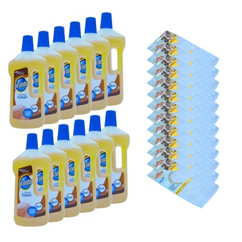 Pachet - 12 x Pronto lemn curat 5in1 detergent lichid, 750 ml + 12 x Laveta Microfibra Pachet - 12 x Pronto lemn curat 5in1 detergent lichid, 750 ml + 12 x Laveta Microfibra
