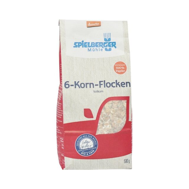 Fulgi din 6 cereale integrale Demeter Bio 500 g