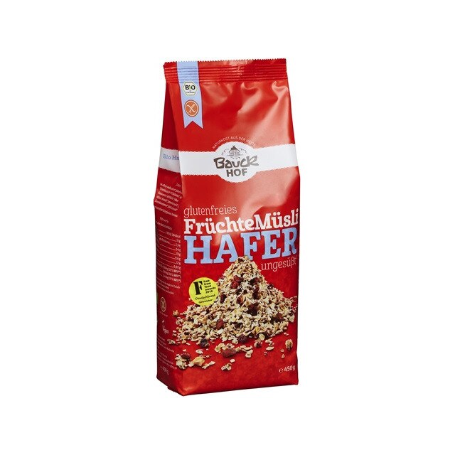 Musli cu ovaz si fructe Fara Gluten Bio Bauck Hof 450 g