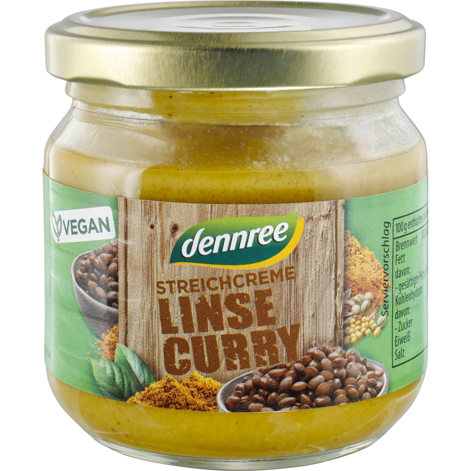 Crema tartinabila cu linte si curry bio 180g Dennree