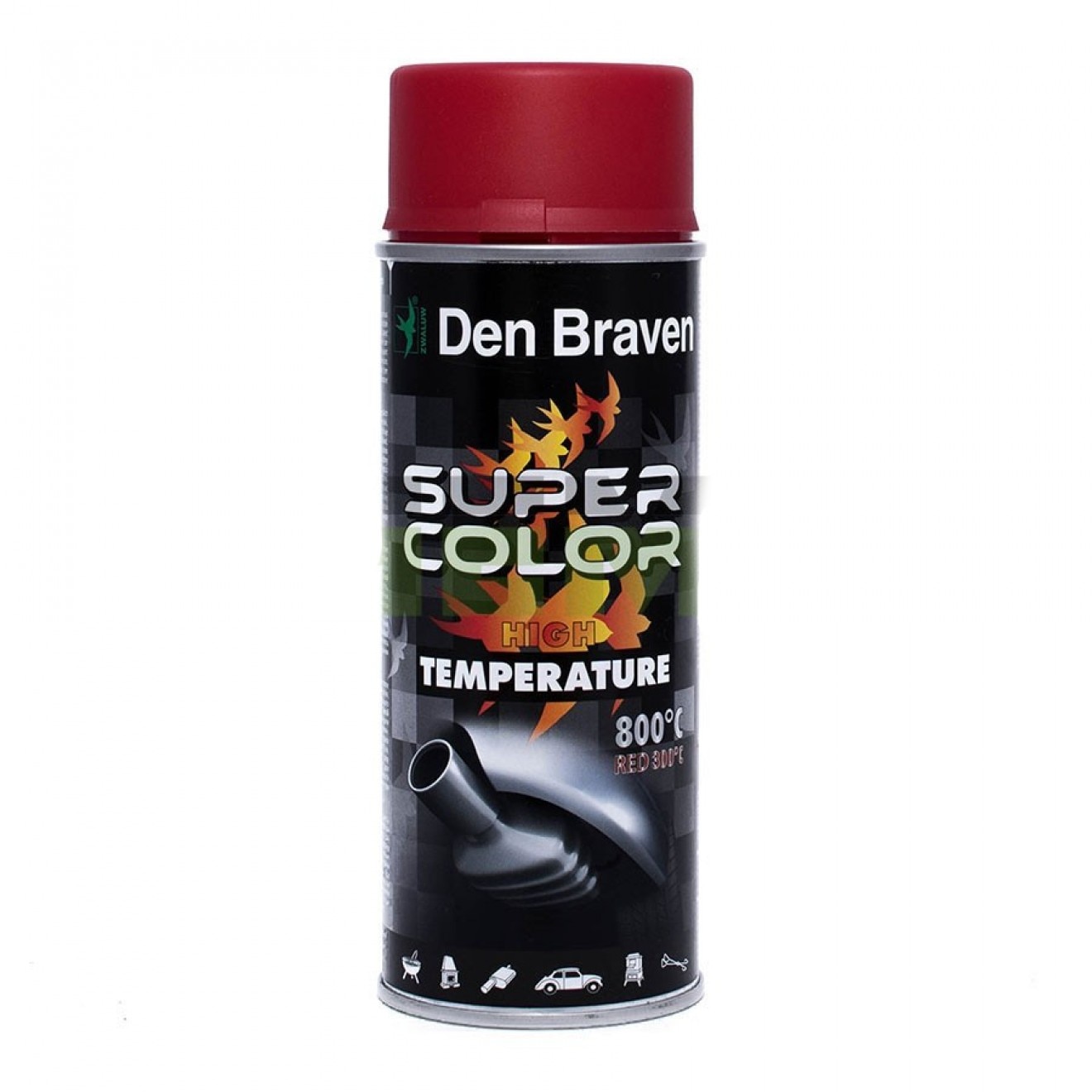 Spray termorezistent 800 grade, Den Braven , culoare maro , 400 ml pentru sobe , burlane