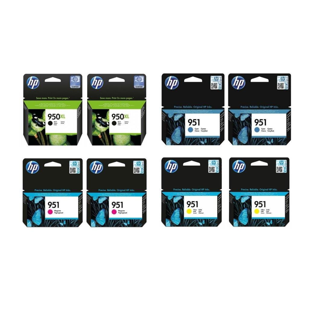 Pachet cartuse cerneala CN045AE (950XL) negru x 2 CN050AE (951) cyan x 2 CN051AE (951) magenta x 2 CN052AE (951) galben x 2 HP original 8800 pagini