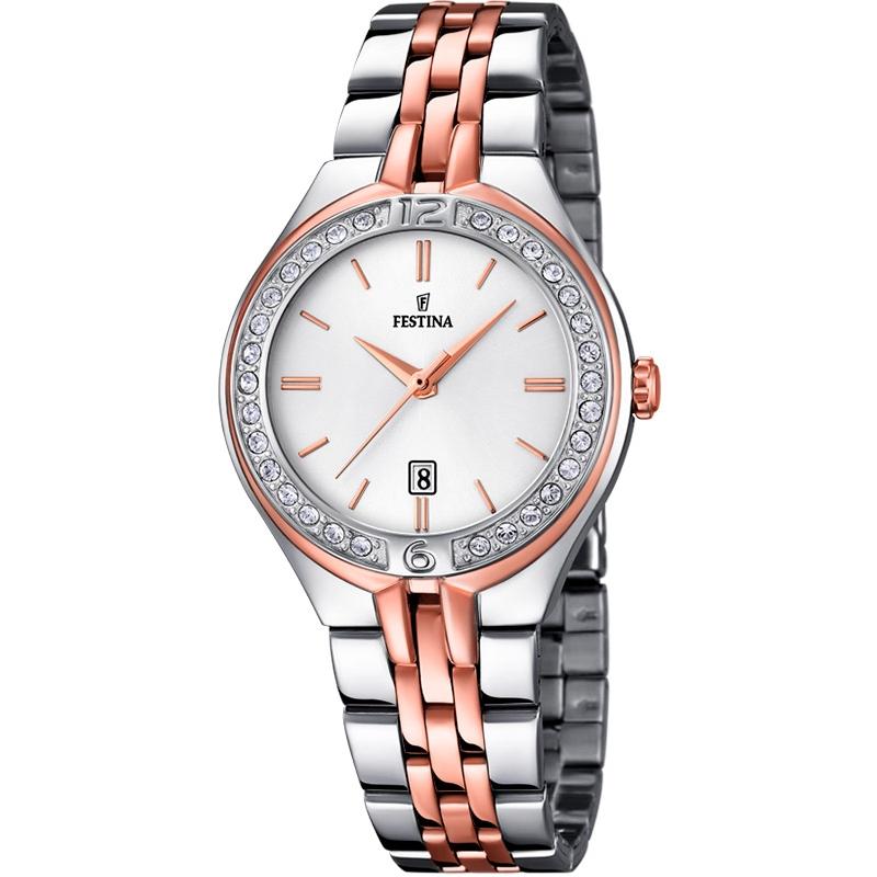 Ceas dama Festina F16868/2 Quartz Argintiu, Rose gold