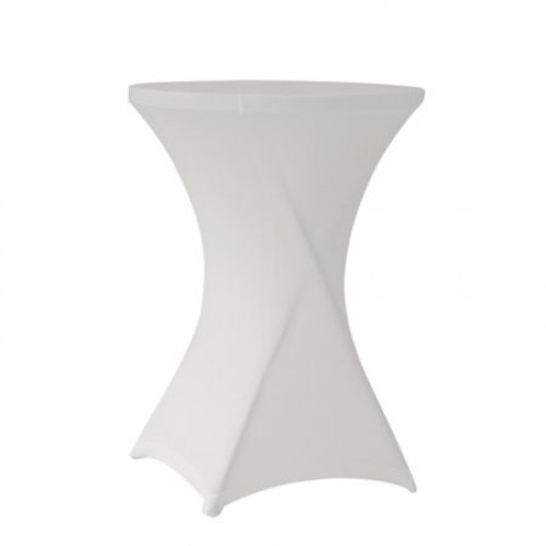 Fata de masa din lycra pentru mese de cocktail, culoare Alb