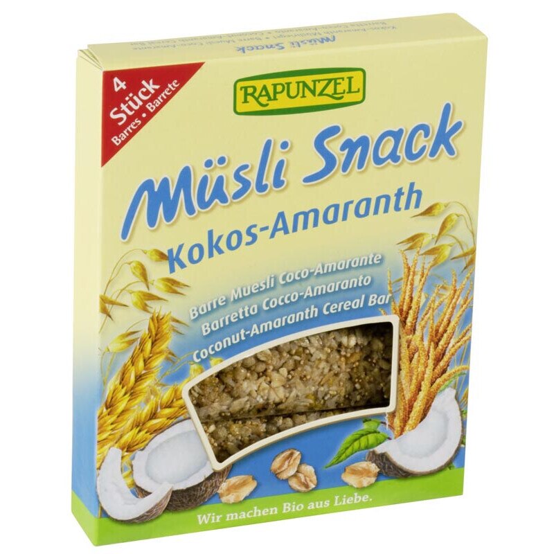Musli Snack cocos si amarant Bio Rapunzel 116 g