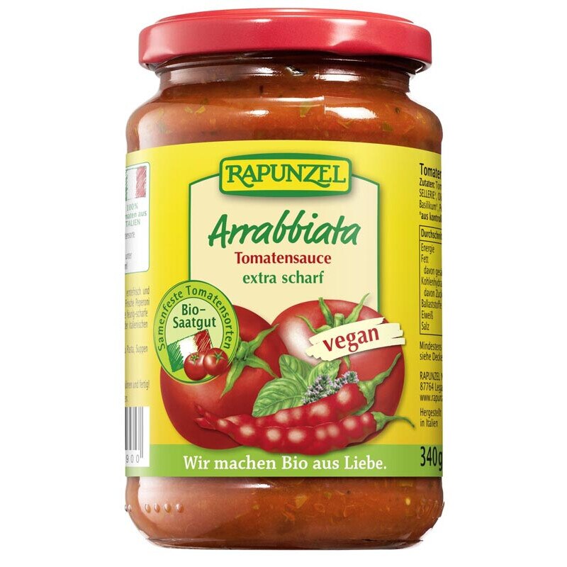 Sos de tomate Arrabbiata Vegan Bio Rapunzel 340 g