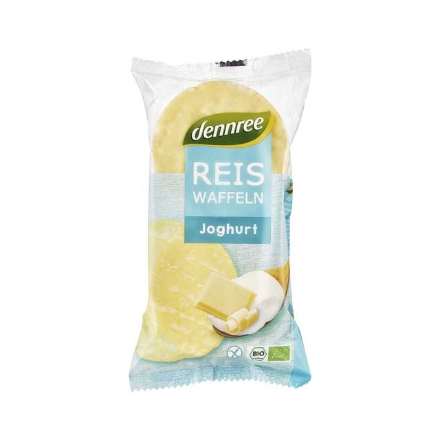 Vafe din orez expandat cu crema de iaurt Fara Fluten Bio Dennree 100 g